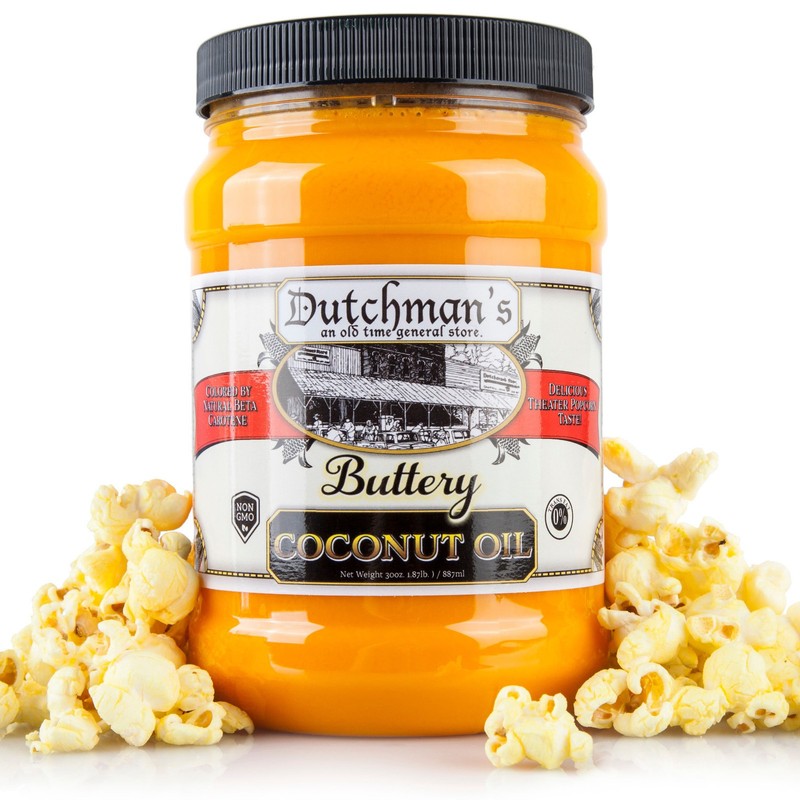 Dutchman’s Popcorn Coconut Oil Butter Flavored Oil, 30oz Jar