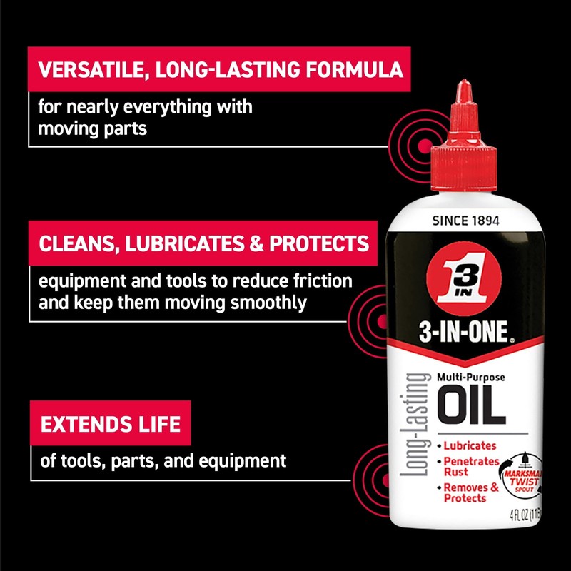 (3 pack) 3-IN-ONE Multi-Purpose Oil with Marksman Spout, 4 OZ gallery