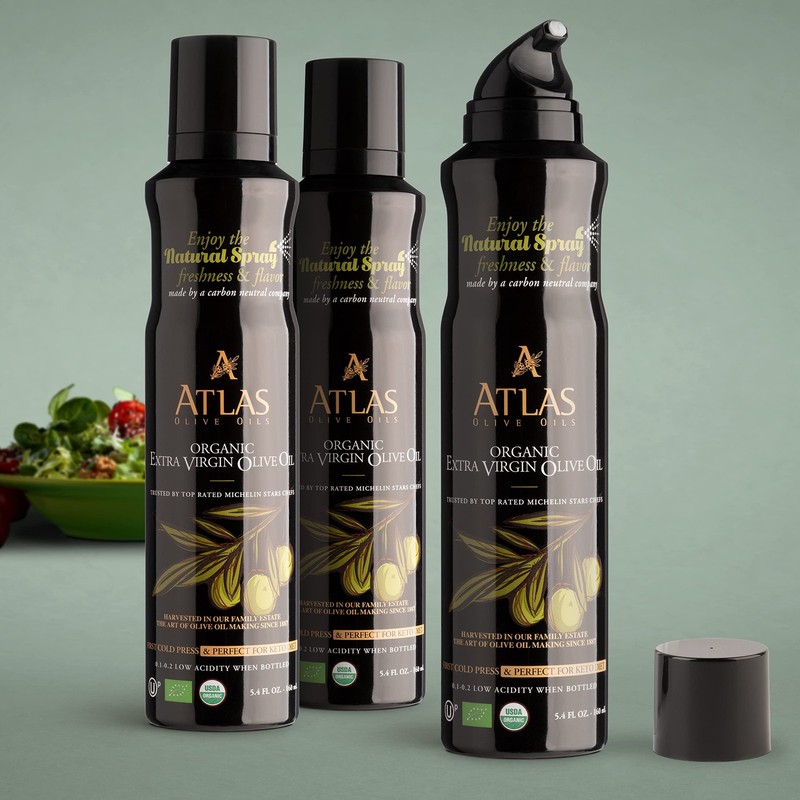 Olive Oil Spray by Atlas, Dual Function Olive Oil Cooking Spray and Stream, 5.4 gallery