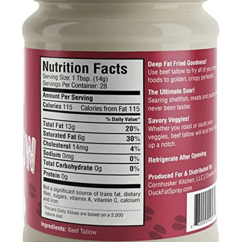 Cornhusker Kitchen Beef Tallow, Premium Rendered 14oz Jar, Quality Cooking Fat gallery