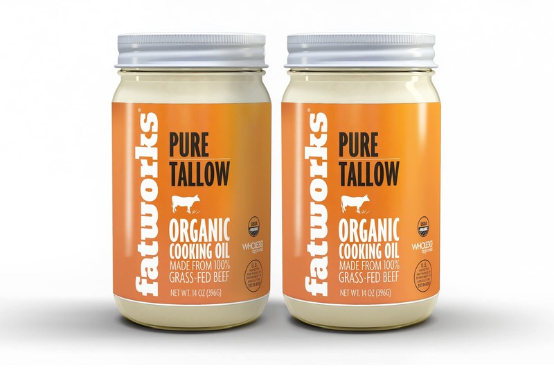 Fatworks Organic Grass-Fed Beef Tallow, Certified Organic Non-Gmo Pasture-Rai…