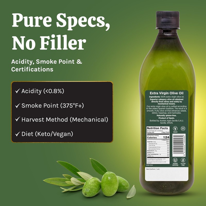 1L Spanish Cold Press Extra Virgin Olive Oil in PET Bottle | Rich in Polyphen... gallery