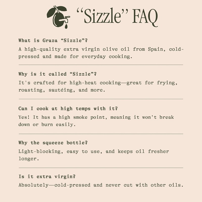 Graza Sizzle Extra Virgin Olive Oil, 750mL (Pack of 1), light golden yellow gallery