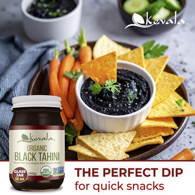 Organic Black Tahini - Gluten Free Black Sesame Paste (12 Oz (Pack of 3)) gallery
