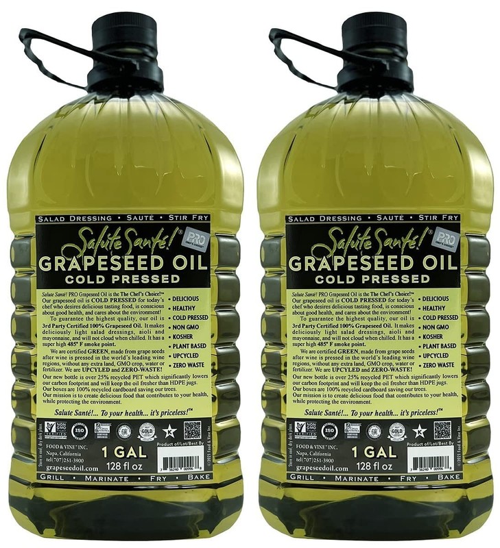 Salute Santé! 256 Fl. Oz. Grapeseed Oil - Pure Cold Pressed for Baking & Frying gallery