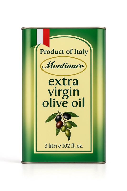 Montinaro Italian Extra Virgin Olive Oil – 3 Liter 101 fl oz Tin – Cold-Press…