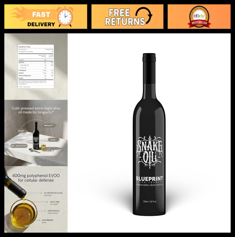 High Polyphenol Extra Virgin Olive Oil – Cold Pressed, Early Harvest, Keto, 750m