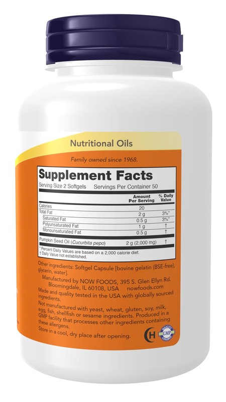 Pumpkin Seed Oil Non Gmo Cold Pressed Nutritional Oil 100 Count Dietary Suppl... gallery
