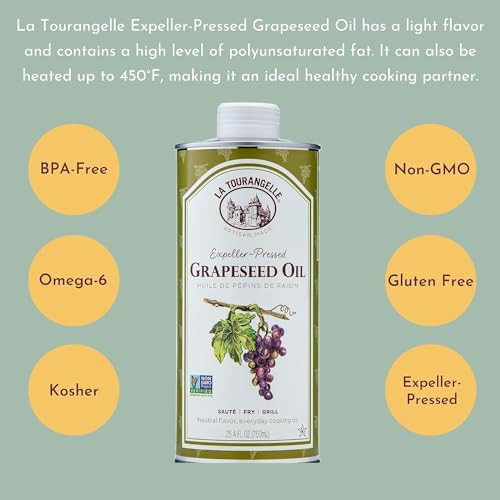 La Tourangelle Grapeseed Oil 16.9 Fl Oz Natural Non GMO Versatile Cooking Oil gallery