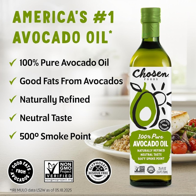 100% Pure Avocado Oil, Keto Diet Friendly, Kosher Oil for Baking, High-Heat C... gallery