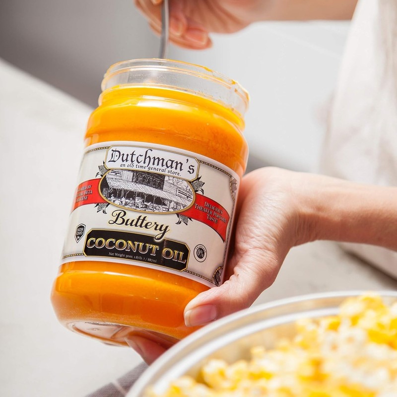 Dutchman’s Popcorn Coconut Oil | Butter Flavored Oil, 30oz Jar - Colored with... gallery