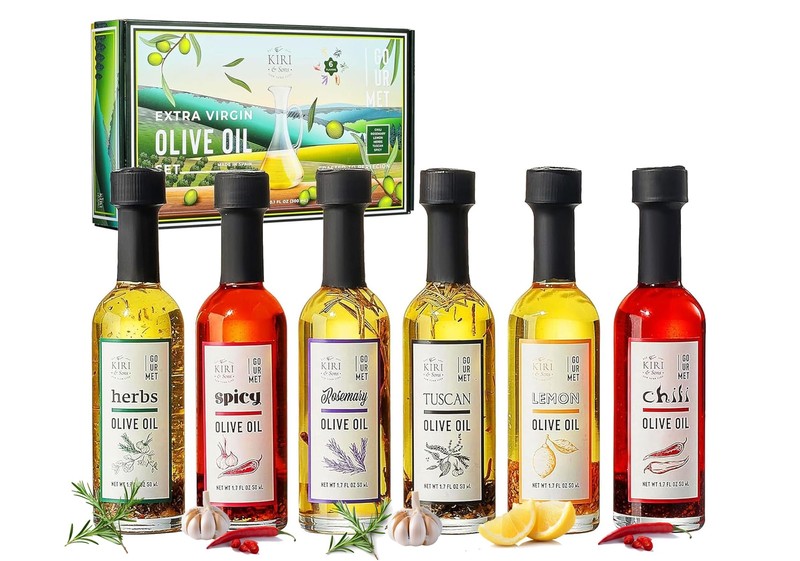 Kiri & Sons Olive Oil Gourmet Sampler Gift Set of 6 – Premium Extra-Virgin Bl…
