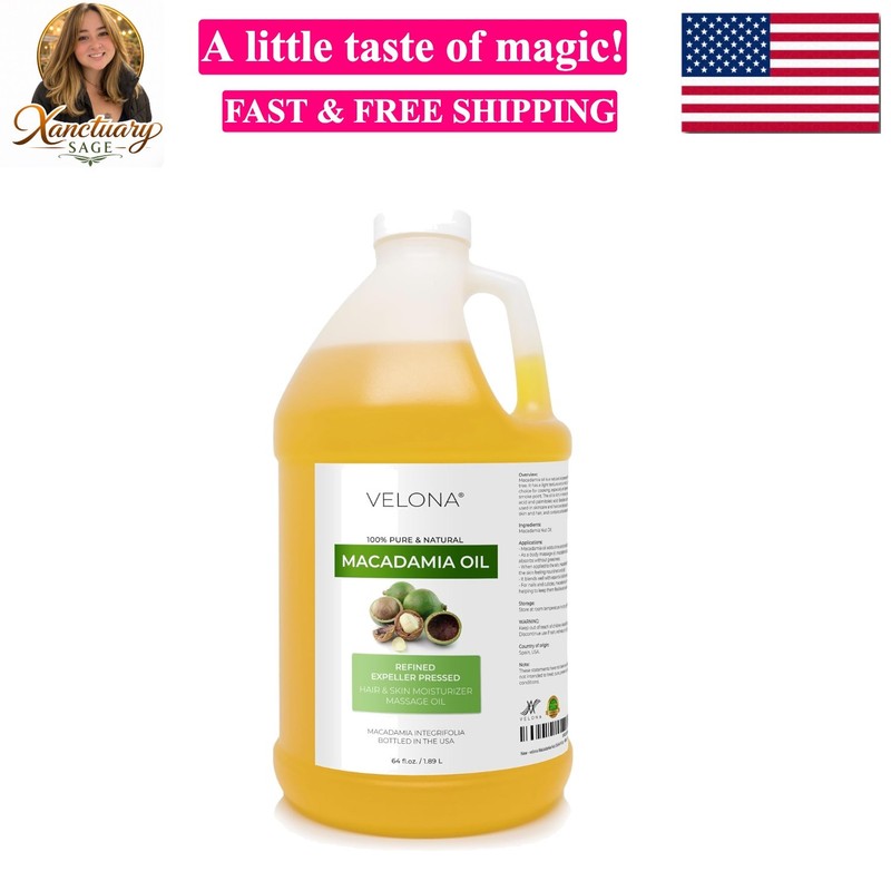 Macadamia Nut Oil 64 Fl Oz | 100% Pure and Natural Carrier Oil | Refined | Co…