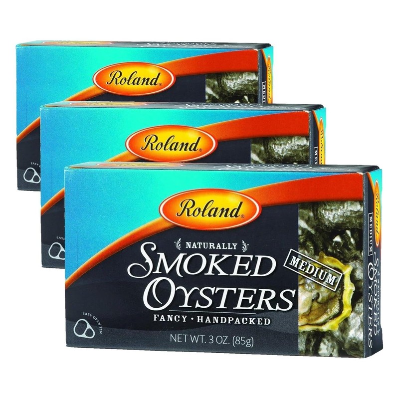Naturally Smoked Medium Oysters in Oil, Wild Caught, 3 Ounce, Pack of 3