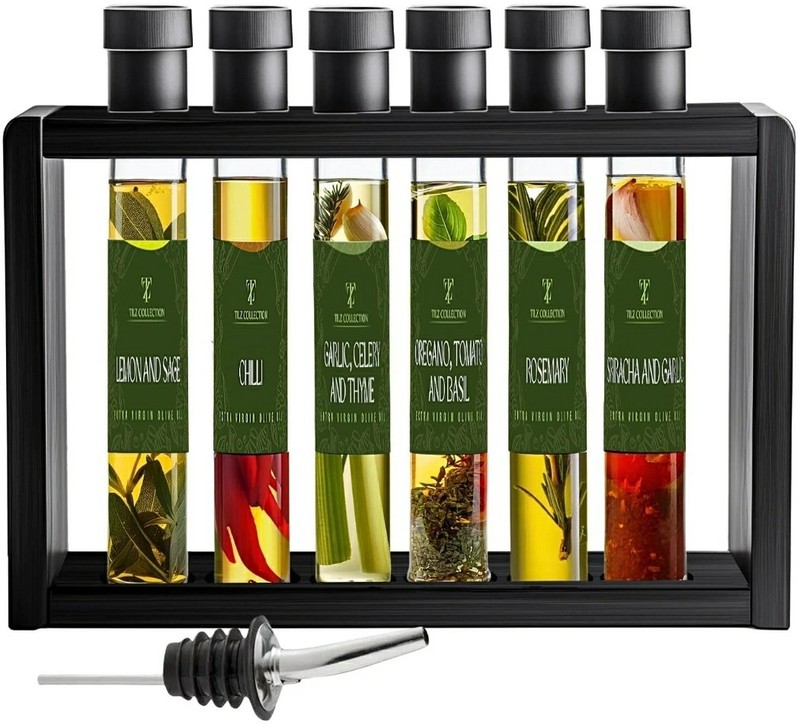 Tilz Infused Olive Oil Gift Set -6x40ml Flavoured, Cooking Oil/Bread dipping ...