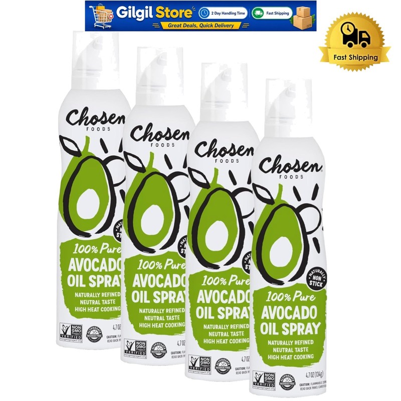 Versatile Avocado Oil Spray – 100% Pure, Gluten Free & Keto, Perfect for Frying