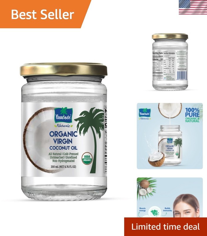 6.7 Fl. Oz. Naturalz Organic Virgin Coconut Oil | Healthy Cooking, Hair & Skin