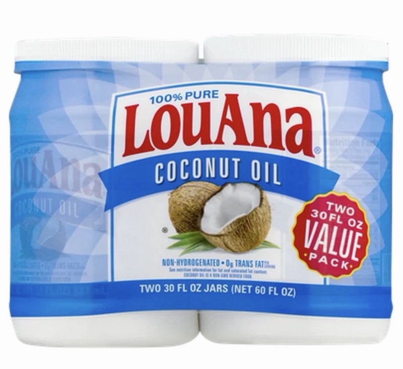 LouAna 100% Pure Coconut Oil, 2-Pack Value Pack, Total 60 fl oz