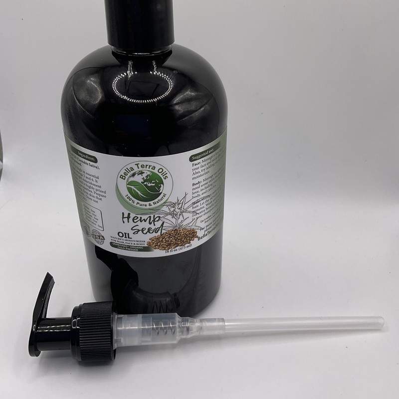 Bella Terra Oils Organic Hemp Seed Oil Hair Face & Body 16 oz Sealed