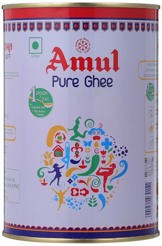 Amul Pure Ghee 2 Pound Dairy Based Butter Product of India Cooking Oil