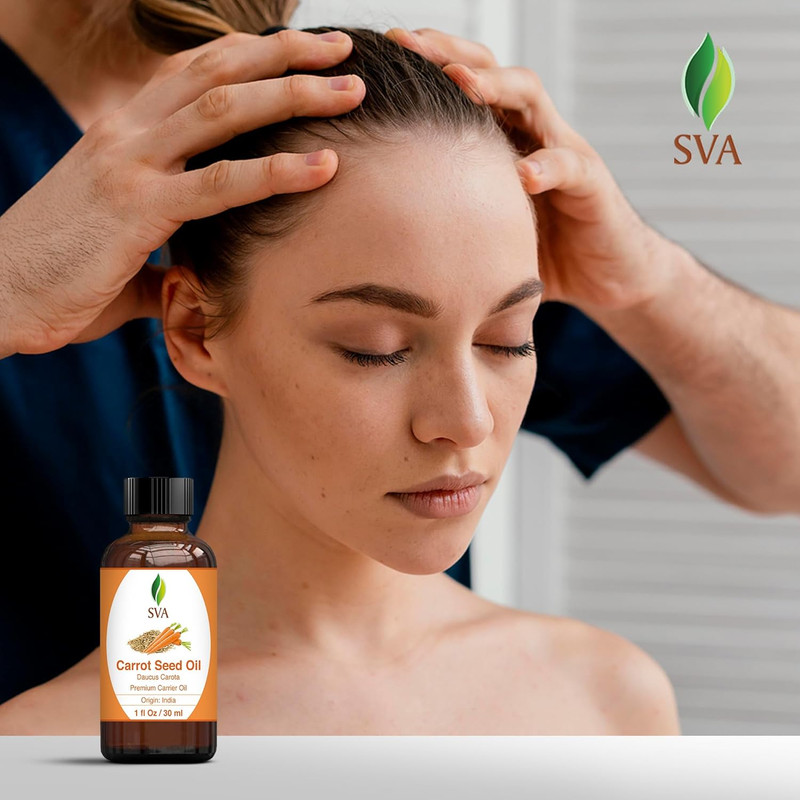 SVA Carrot Seed Oil - 1 Fl Oz – 100% Natural Cold Pressed Carrot Oil - for Face, gallery