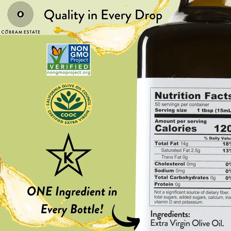 Cobram Estate Classic Flavor 100% California Extra Virgin Olive Oil, 12.7 fl oz gallery
