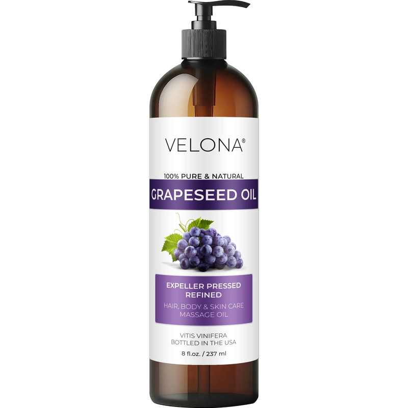 Grapeseed Oil by - 8 Fl Oz | 100% Pure and Natural Carrier Oil | Refined | Skin
