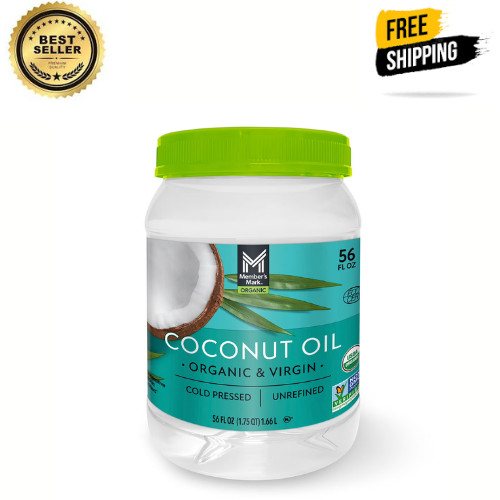 Member’s Mark USDA Organic Virgin Coconut Oil Cold Pressed Unrefined, 56 FL OZ