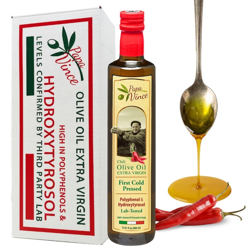 Papa Vince Olive Oil Extra Virgin First Cold Pressed, Polyphenol Rich Olive ...
