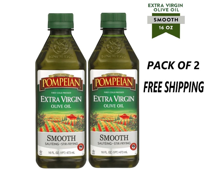 Pompeian Smooth Extra Virgin Olive Oil – 16 fl oz (Pack of 2)
