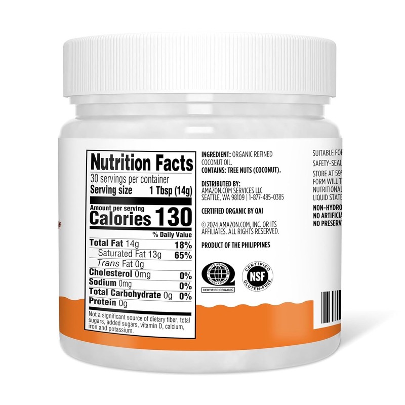 Amazon Grocery Organic Refined Coconut Oil, 15 Oz gallery