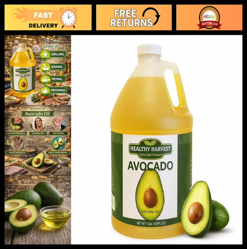 Non-GMO Avocado Oil – Healthy Cooking, Frying & Sauces – Antioxidant-Rich (1 Gal
