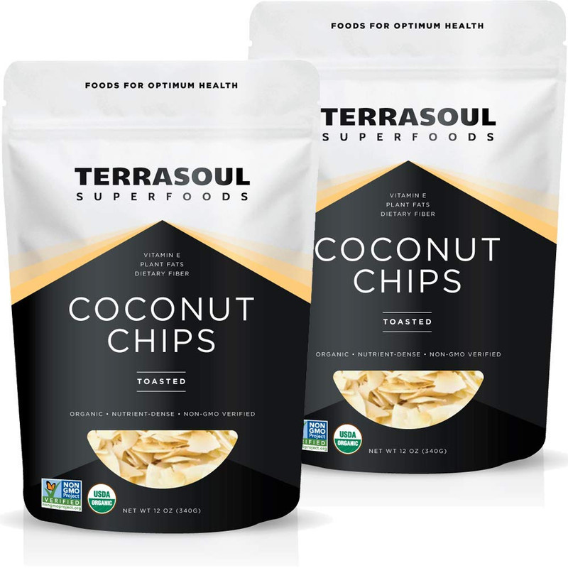 Terrasoul Superfoods Organic Toasted Coconut Chips, 1.5 Lbs - Unsweetened | Unsa