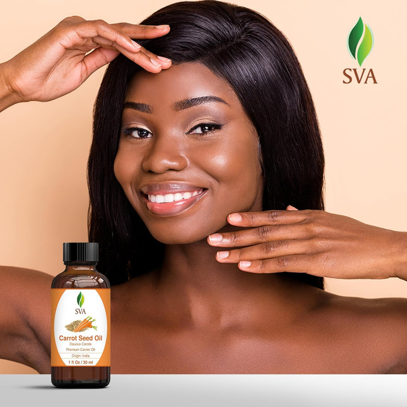 SVA Carrot Seed Oil - 1 Fl Oz – 100% Natural Cold Pressed Carrot Oil - for Face, gallery