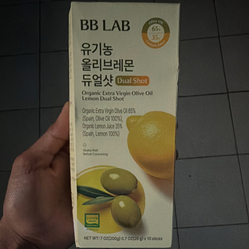 BB LAB Organic Extra Virgin Olive Oil Lemon Dual Shot 10 Sticks 200g