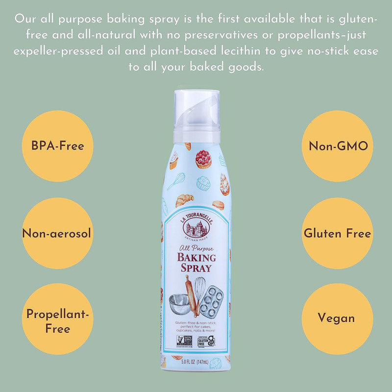 , All Purpose Baking Spray, Gluten-Free, Non-Stick, Chemical Free and Propellant gallery