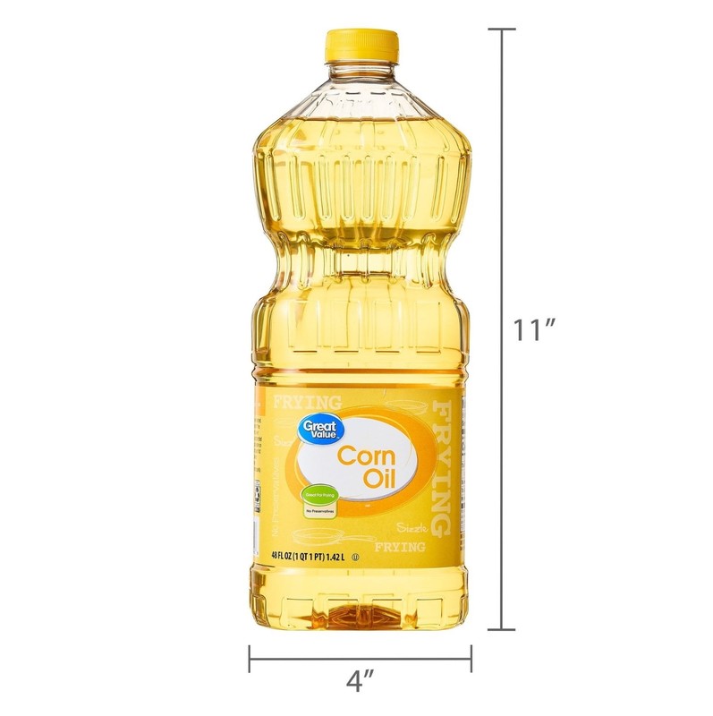 Great Value Corn Oil – Heart-Healthy, Ideal for Frying, 48 fl oz Bottle gallery