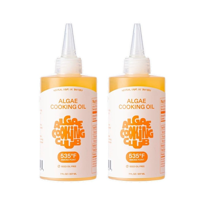 Chef-Grade 100% Algae Cooking Oil 7Oz Squeeze Bottles (2 Pack) – High Smoke Poin