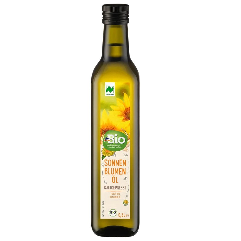 500 Ml DM Organic Sunflower Oil, Cold Pressed Rich In Vitamin E Fruity, Nutty