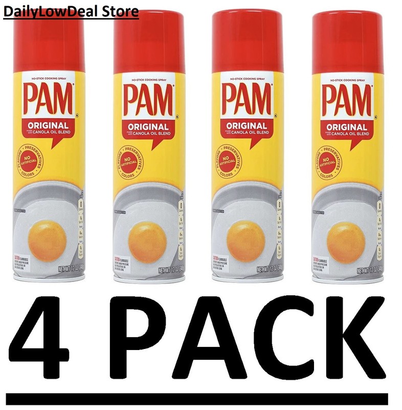 4 PACK – Pam Original Non-stick Cooking & Serving Oil Spray 12 oz (Total 48 oz)