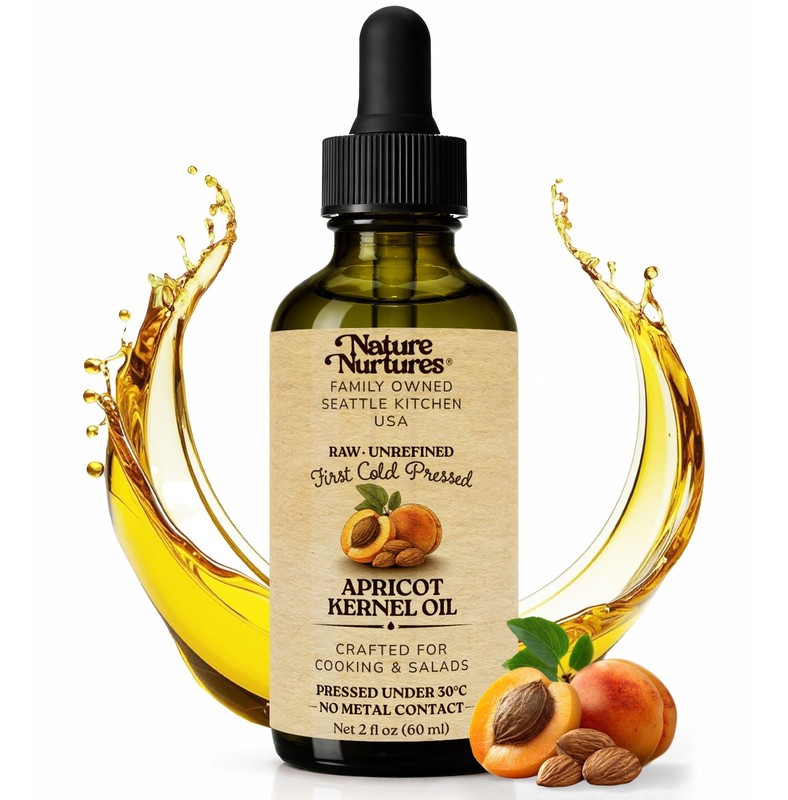 Apricot Oil for Cooking Raw Unrefined First Cold-Pressed Below 30C Made in USA