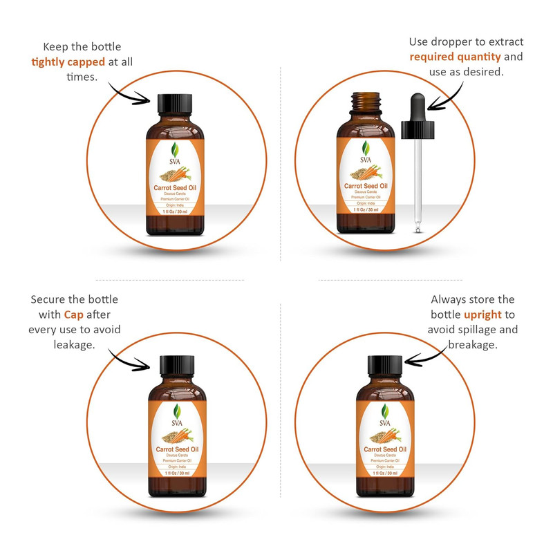 SVA Carrot Seed Oil - 1 Fl Oz – 100% Natural Cold Pressed Carrot Oil - for Face, gallery