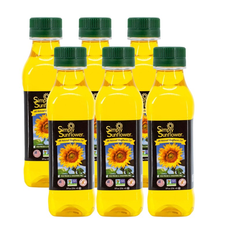 Sunflower Oil | Pack of 6 | 8 oz | Non GMO, Gluten & Nut Free, Vegan | Simply Su