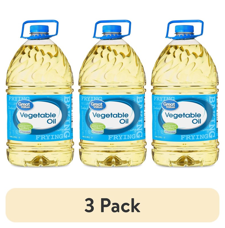 Vegetable Oil, Heart Healthy & Versatile, 3 Pack of 1 Gallon Bottles