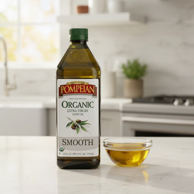 First Cold Pressed Olive Oil – Smooth Organic EVOO 24 fl oz for Culinary Delight