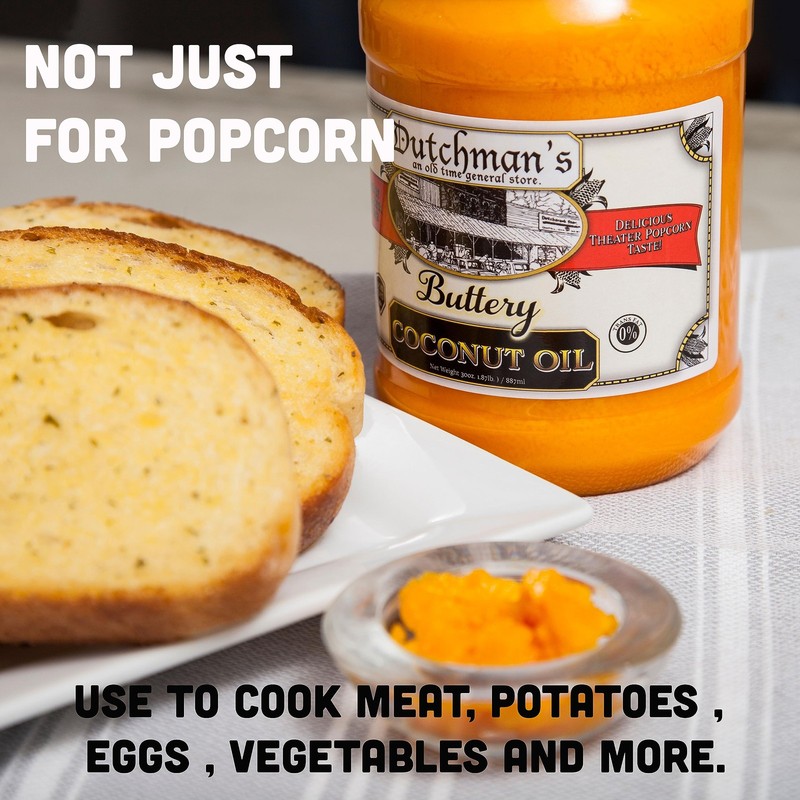 Coconut Oil for Popcorn | Butter Flavor, Vegan, Gluten-Free, 30oz Jar gallery