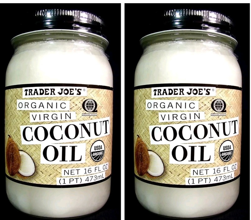 Lot Of 2 Trader Joe’s Organic Virgin Coconut Oil 16 FL OZ New
