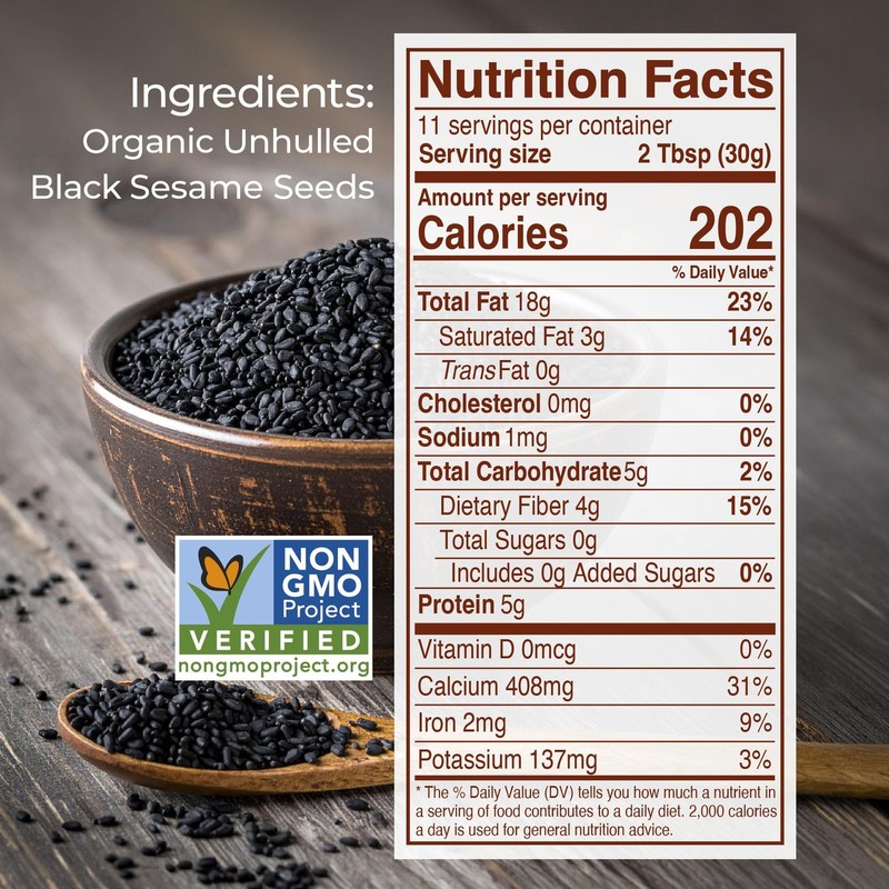 Organic Black Tahini - Gluten Free Black Sesame Paste (12 Oz (Pack of 3)) gallery