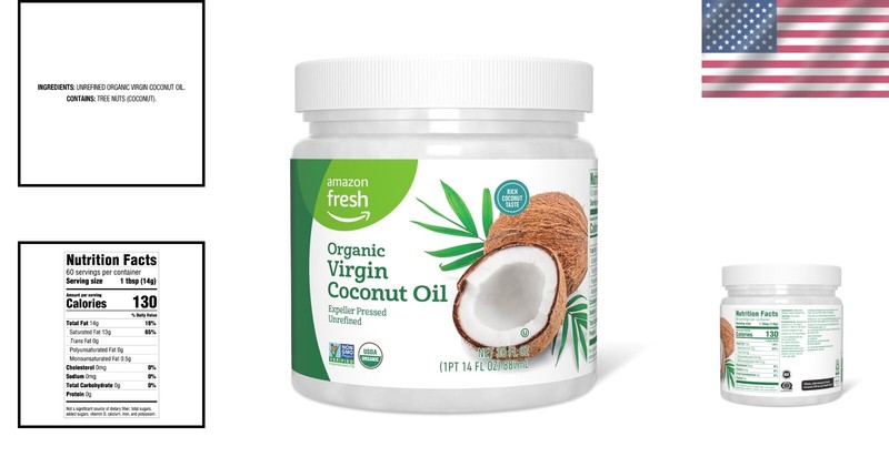 Pure Organic Virgin Coconut Oil - 30 Oz, Perfect for Cooking and Baking gallery