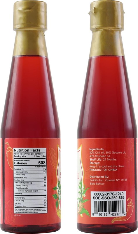 Soeos Spicy Sesame Oil, 8.45 fl oz 250ml, Pack of 1, Aromatic Chili-Infused F... gallery